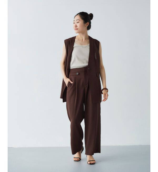le.coeur blanc「リネンライクツイルワイドパンツ」|その他|