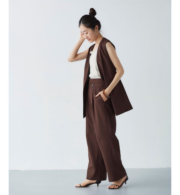 le.coeur blanc「リネンライクツイルワイドパンツ」|その他|