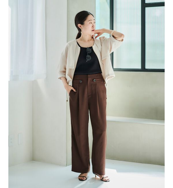 le.coeur blanc「リネンライクツイルワイドパンツ」|その他|