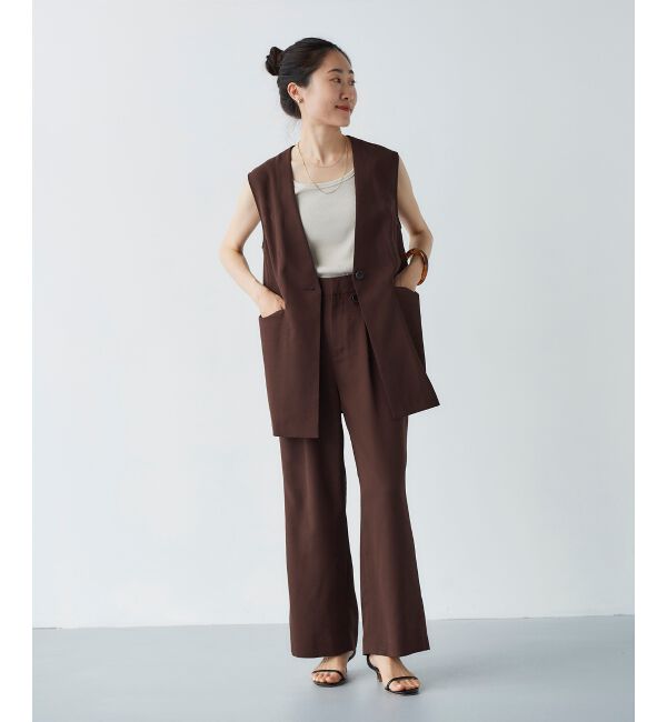 le.coeur blanc「リネンライクツイルワイドパンツ」|その他|