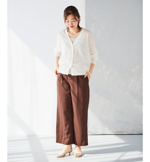le.coeur blanc「リネンライクツイルワイドパンツ」|その他|