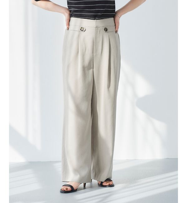 le.coeur blanc「リネンライクツイルワイドパンツ」|その他|