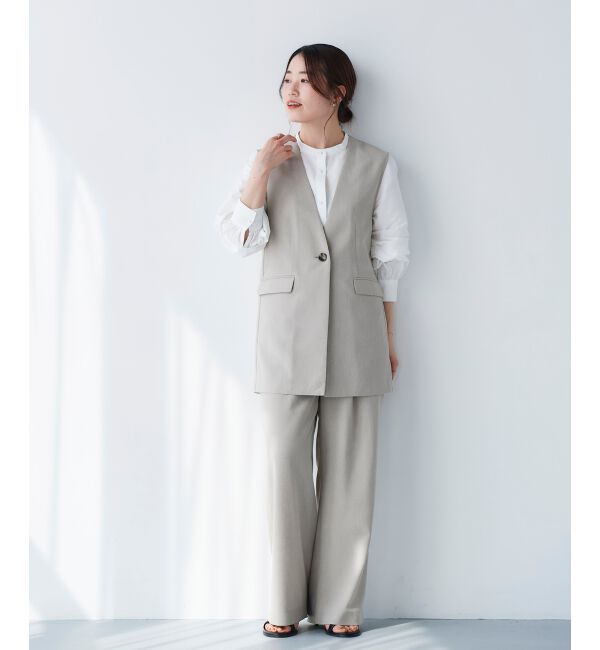 le.coeur blanc「リネンライクツイルワイドパンツ」|その他|