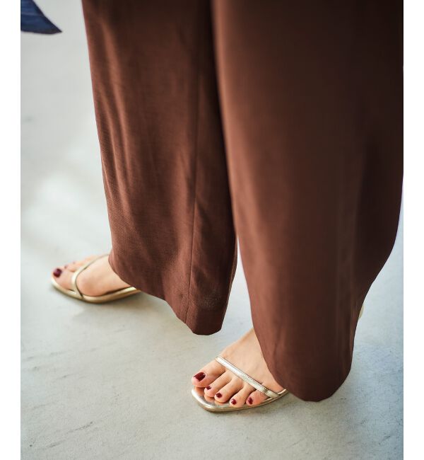 le.coeur blanc「リネンライクツイルワイドパンツ」|その他|