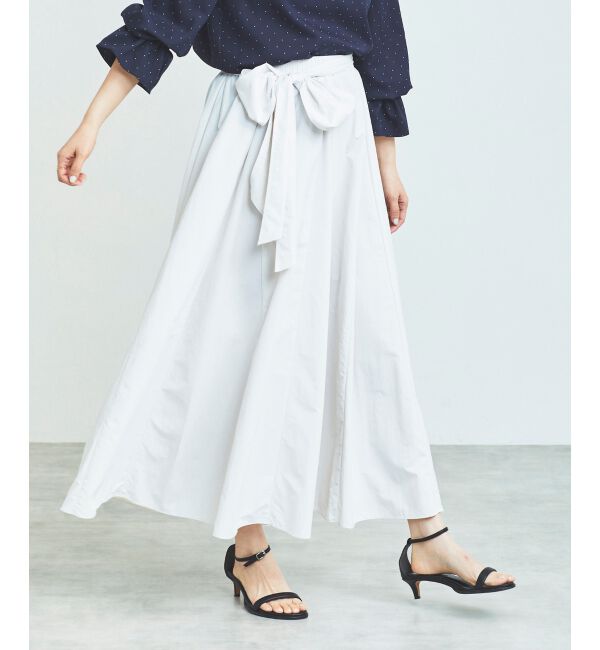 le.coeur blanc「ウエストリボンボリュームロングスカート」|スカート|