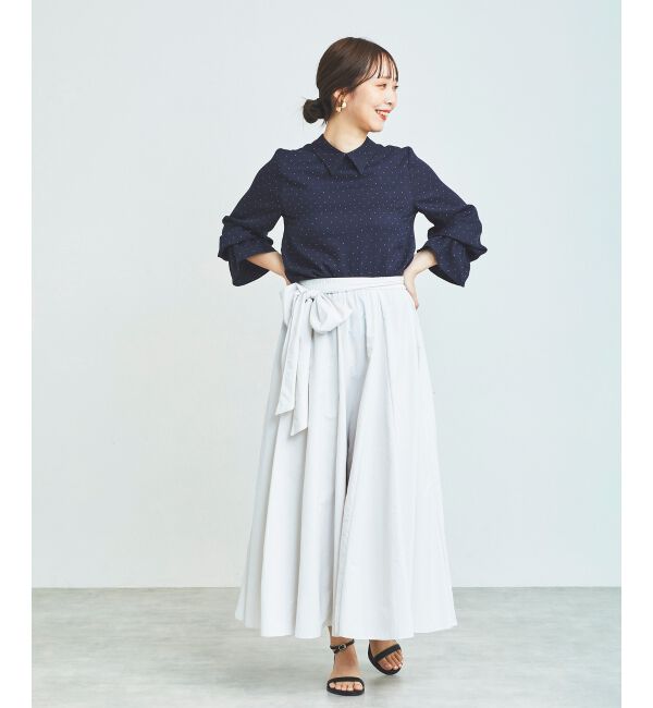 le.coeur blanc「ウエストリボンボリュームロングスカート」|スカート|