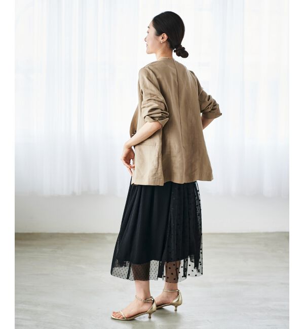  「Perle Peche ドットチュールレースキリカエスカート」|スカート|