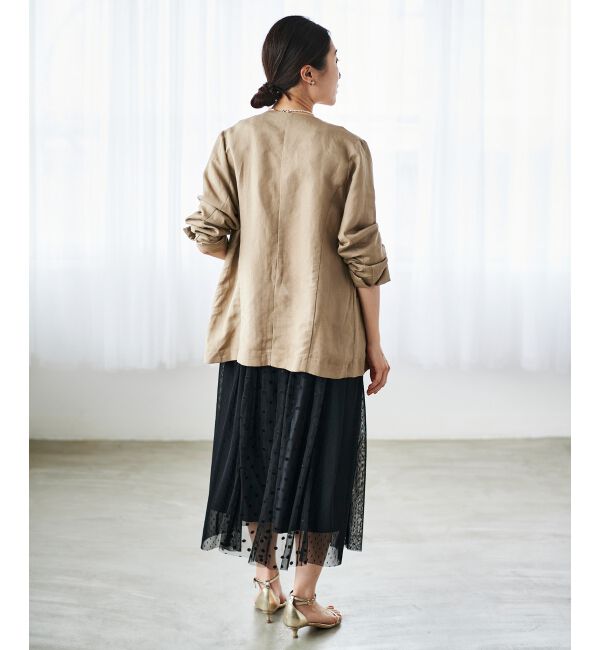  「Perle Peche ドットチュールレースキリカエスカート」|スカート|