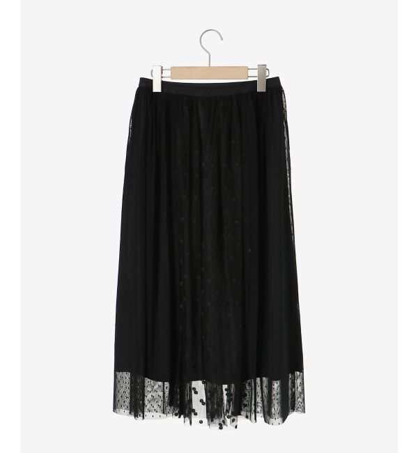  「Perle Peche ドットチュールレースキリカエスカート」|スカート|