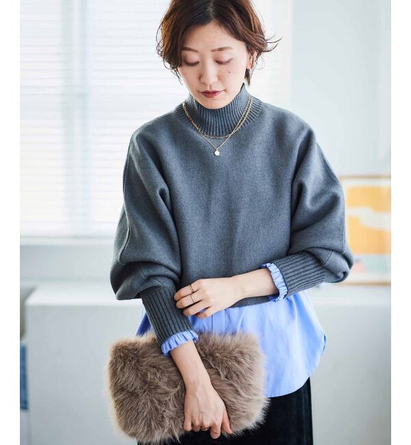 le.coeur blanc「《手洗い可能》3WAYレイヤードニット」|ニット・セーター|