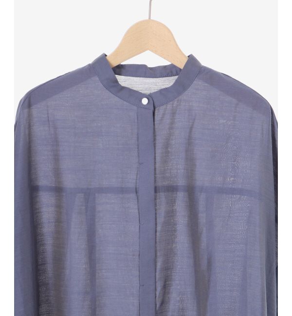  「《手洗い可能》シアー麻シャンブレードロストギャザーシャツ」|シャツ・ブラウス|
