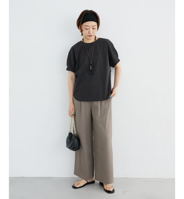  「《接触冷感》ナイロンストレッチスリーブタックブラウス」|シャツ・ブラウス|