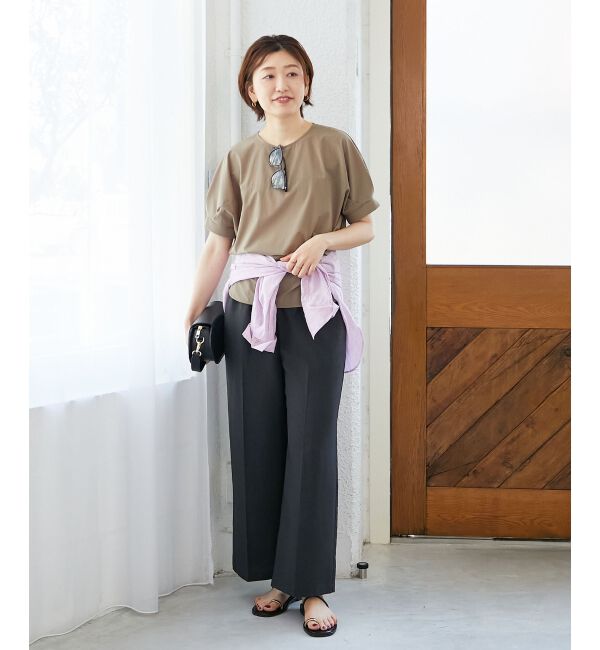  「《接触冷感》ナイロンストレッチスリーブタックブラウス」|シャツ・ブラウス|