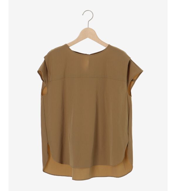  「ナイロンストレッチフレンチタックスリーブブラウス」|シャツ・ブラウス|