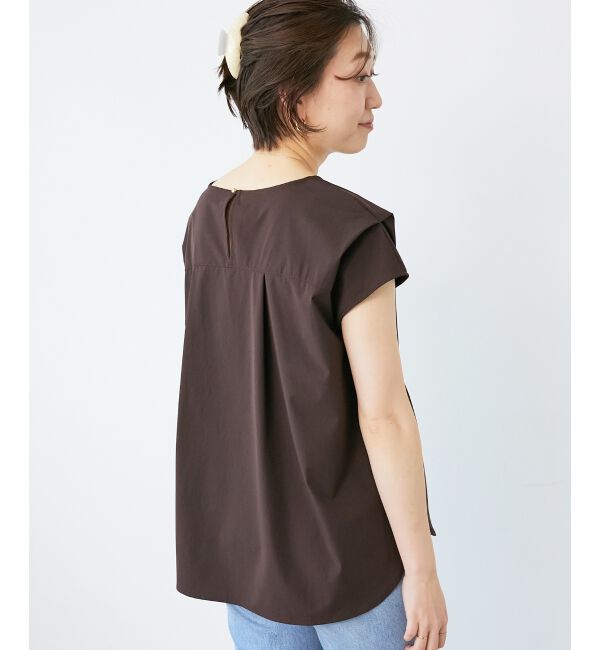  「ナイロンストレッチフレンチタックスリーブブラウス」|シャツ・ブラウス|