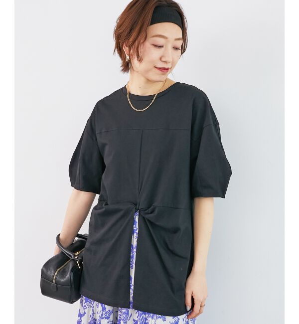  「《手洗い可能》フロントツイストTシャツ」|Tシャツ・カットソー|