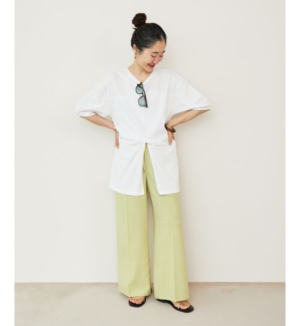  「《手洗い可能》フロントツイストTシャツ」|Tシャツ・カットソー|