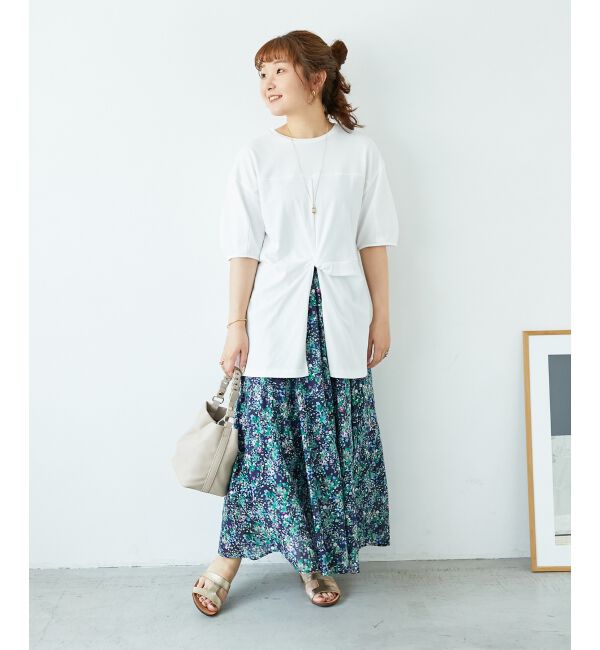  「《手洗い可能》フロントツイストTシャツ」|Tシャツ・カットソー|