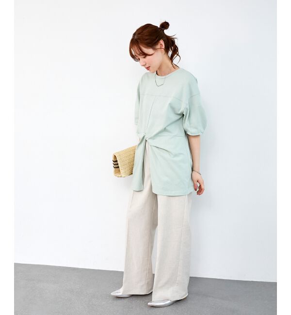  「《手洗い可能》フロントツイストTシャツ」|Tシャツ・カットソー|