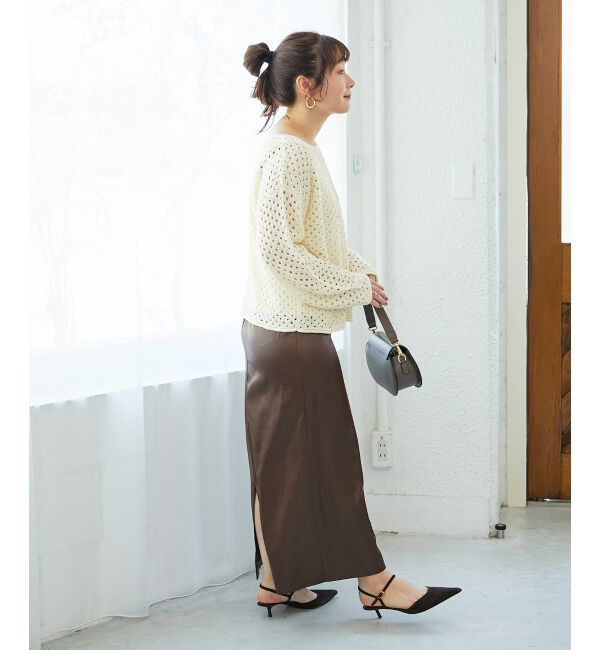  「スパンコールメッシュニットプルオーバー」|ニット・セーター|