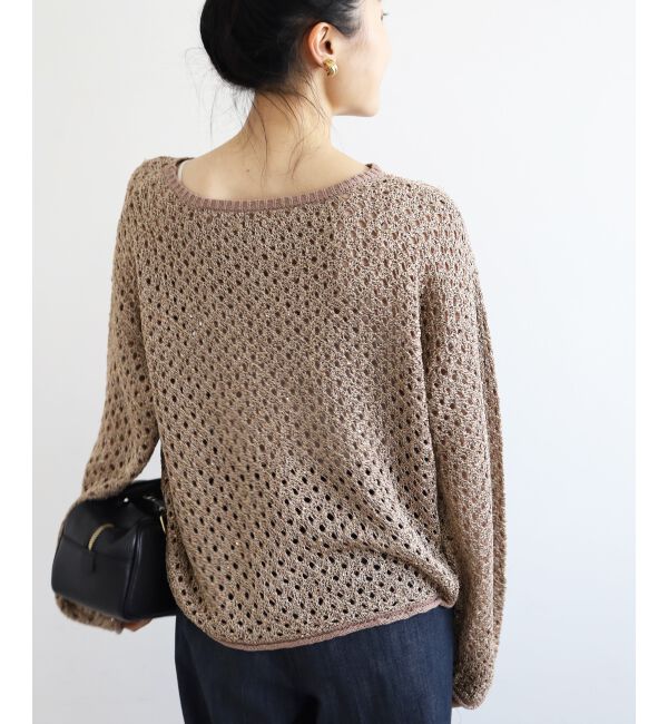  「スパンコールメッシュニットプルオーバー」|ニット・セーター|
