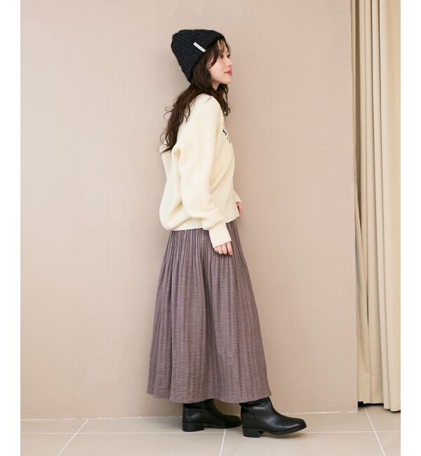  「メッセージ刺繍Vカーディガン」|カーディガン|