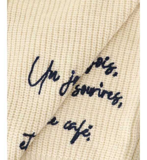  「メッセージ刺繍Vカーディガン」|カーディガン|