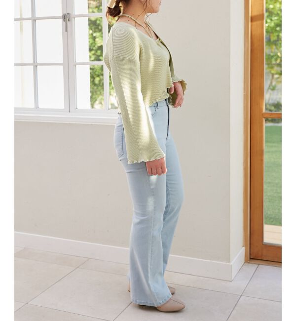 MAJESTICLEGON「美脚フレアデニムパンツ」|デニム|