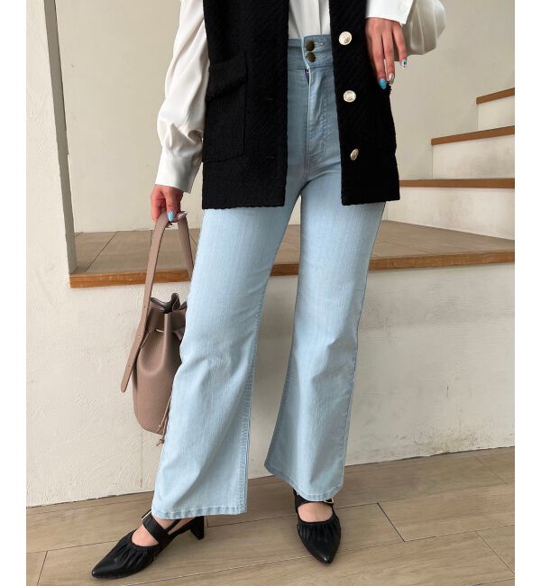 MAJESTICLEGON「美脚フレアデニムパンツ」|デニム|