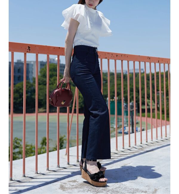 MAJESTICLEGON「美脚フレアデニムパンツ」|デニム|