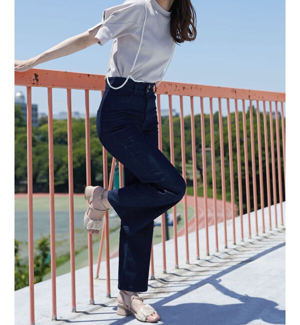 MAJESTICLEGON「美脚フレアデニムパンツ」|デニム|