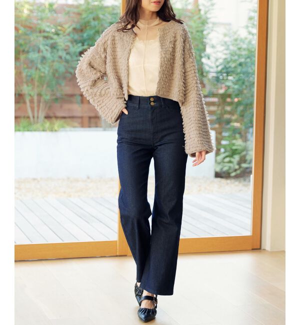 MAJESTICLEGON「美脚フレアデニムパンツ」|デニム|