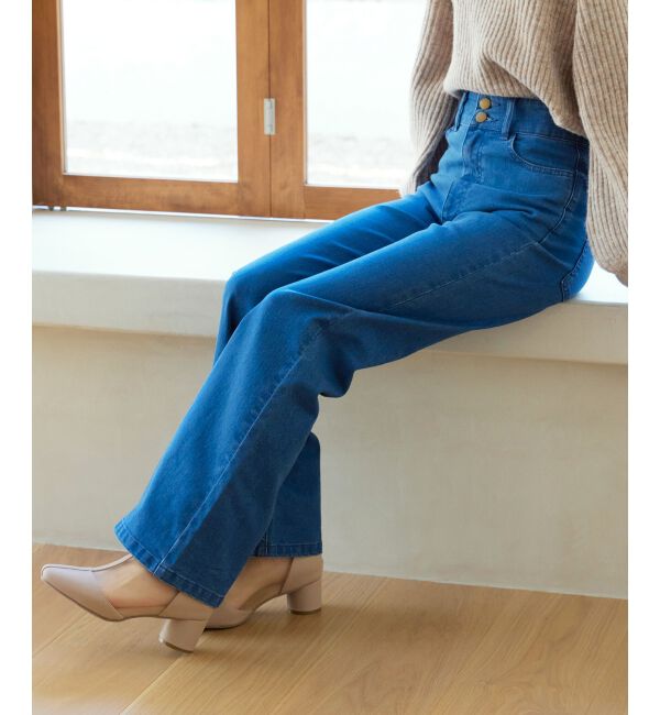 MAJESTICLEGON「美脚フレアデニムパンツ」|デニム|