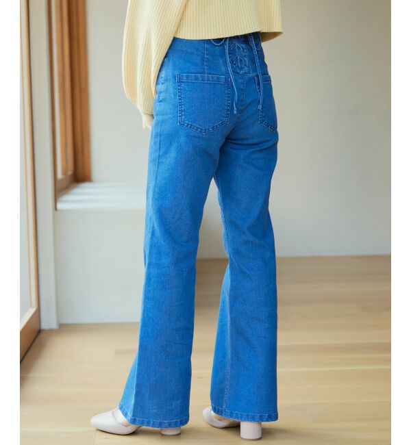 MAJESTICLEGON「美脚フレアデニムパンツ」|デニム|