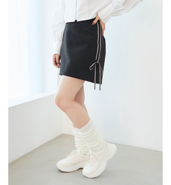 MAJESTICLEGON「ラインリボンミニスカート」|スカート|