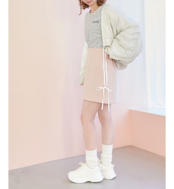 MAJESTICLEGON「ラインリボンミニスカート」|スカート|