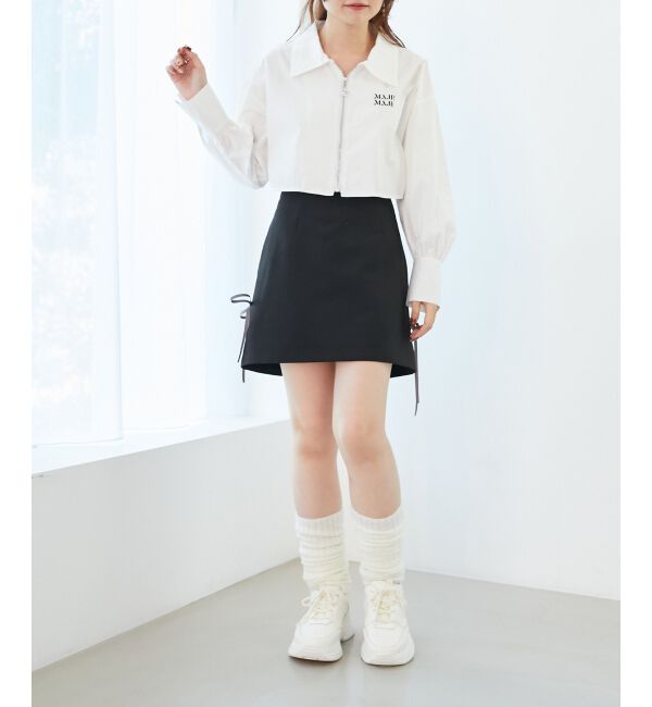 MAJESTICLEGON「ラインリボンミニスカート」|スカート|