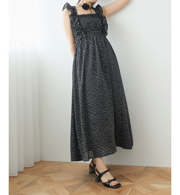 MAJESTICLEGON「クリアビジューヒールリボンサンダル」|サンダル|