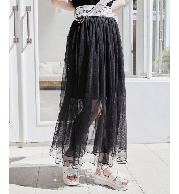 MAJESTICLEGON「ウエストロゴチュールスカート」|スカート|