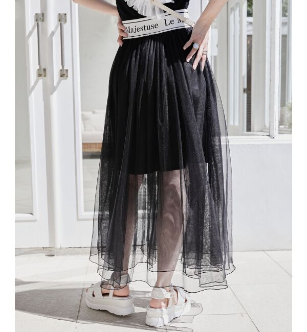 MAJESTICLEGON「ウエストロゴチュールスカート」|スカート|