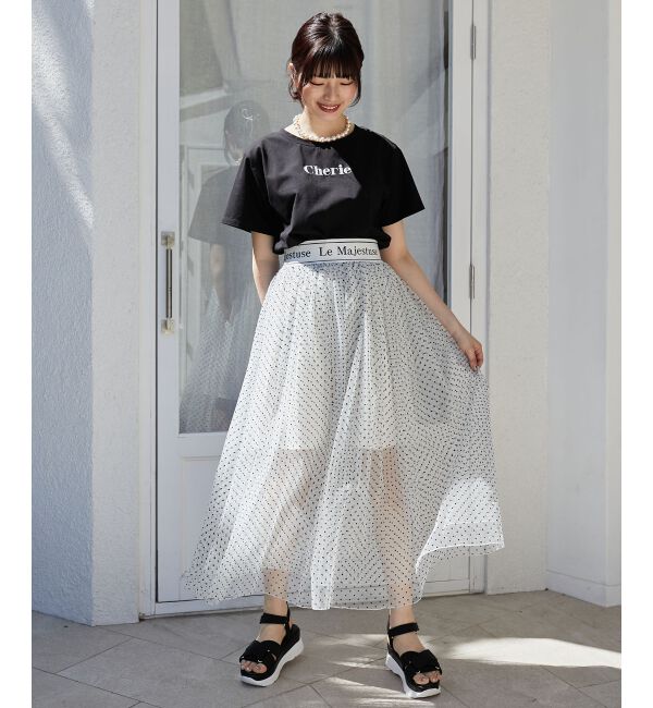 MAJESTICLEGON「ウエストロゴチュールスカート」|スカート|
