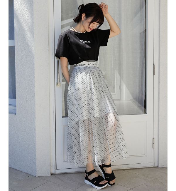 MAJESTICLEGON「ウエストロゴチュールスカート」|スカート|