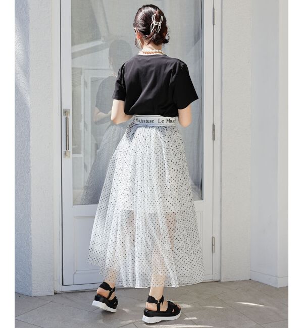 MAJESTICLEGON「ウエストロゴチュールスカート」|スカート|