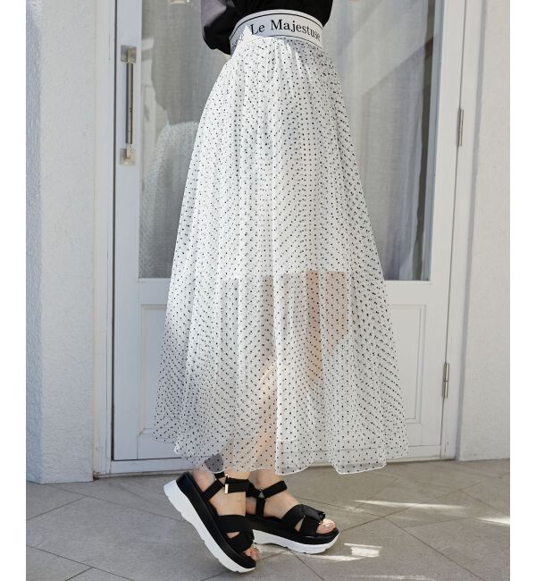 MAJESTICLEGON「ウエストロゴチュールスカート」|スカート|