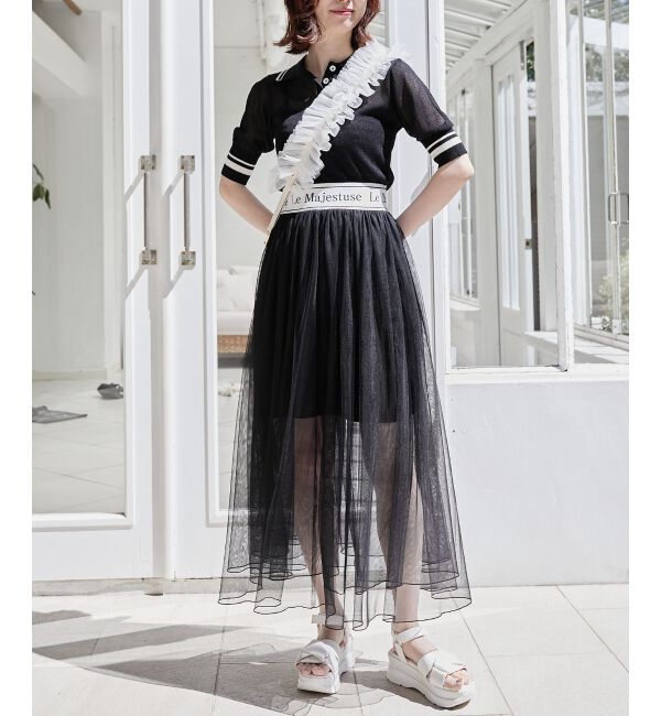 MAJESTICLEGON「ウエストロゴチュールスカート」|スカート|