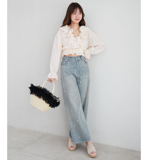  「フリルチュールかごバッグ」|かごバッグ|