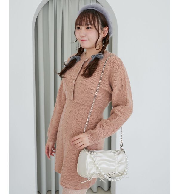 MAJESTICLEGON「ケーブルショートカーデセットワンピ」|ワンピース|