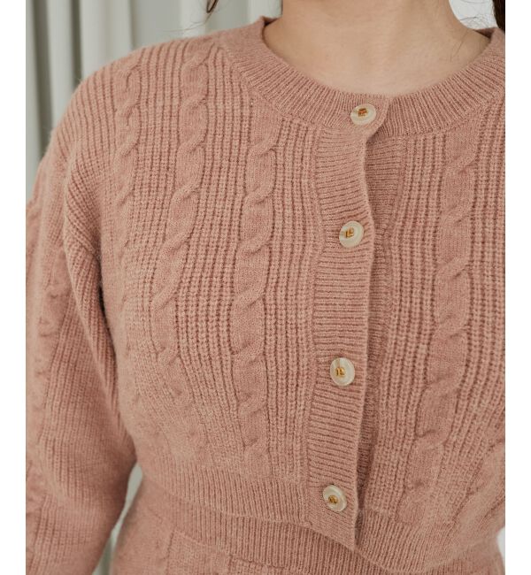 MAJESTICLEGON「ケーブルショートカーデセットワンピ」|ワンピース|