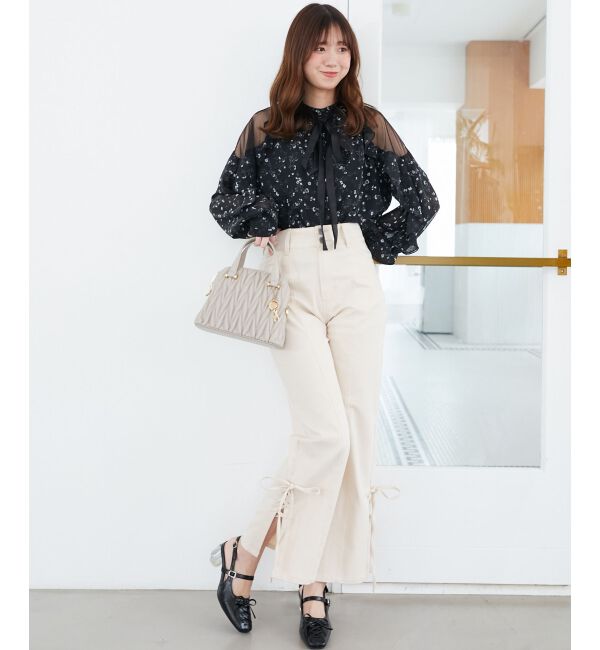 MAJESTICLEGON「サイドレースアップ美脚デニム」|デニム|