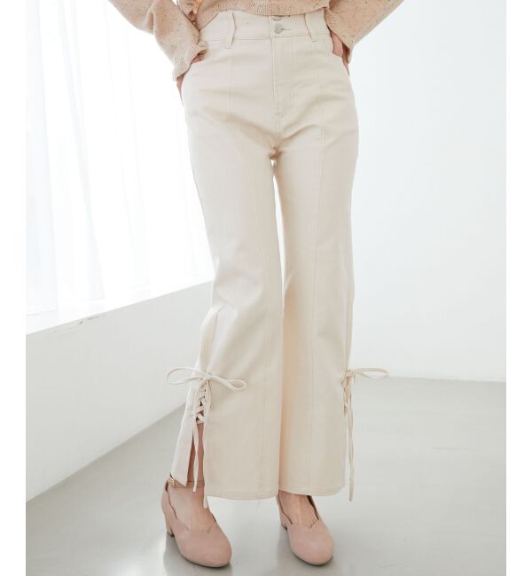 MAJESTICLEGON「サイドレースアップ美脚デニム」|デニム|